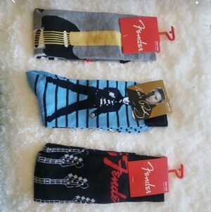 Fender Blue and Black Guitar Pattern Socks